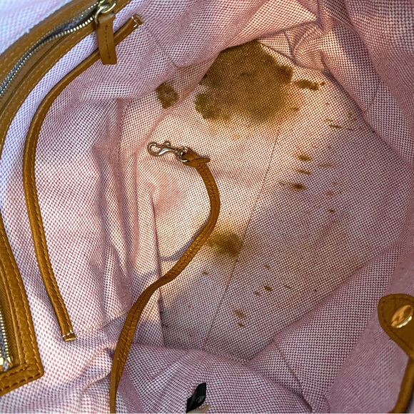 DOONEY & BOURKE Brown Italian Leather Satchel Tote Bag with Gold Hardware - Picture 14 of 16